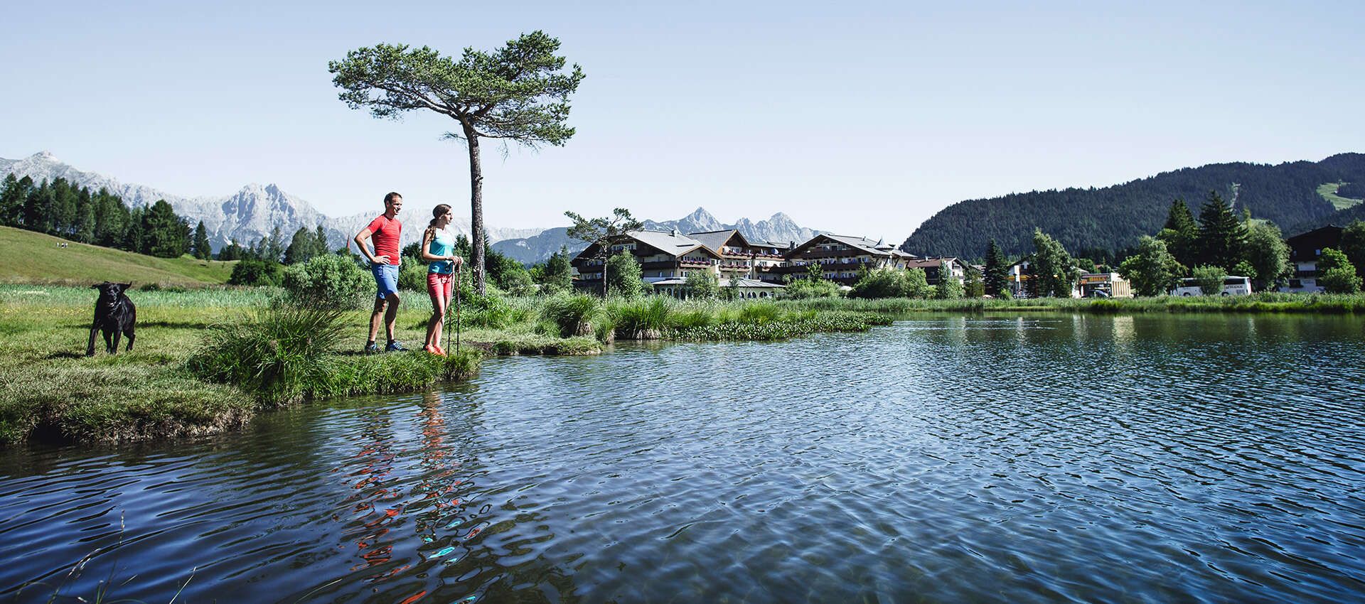 Nordic walking at the Wildsee in Seefeld